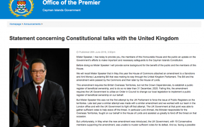 Premier Statement Concerning Constitutional talks with the UK